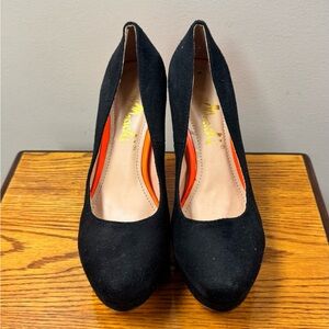 Stylish Black and Orange Heels